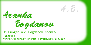 aranka bogdanov business card